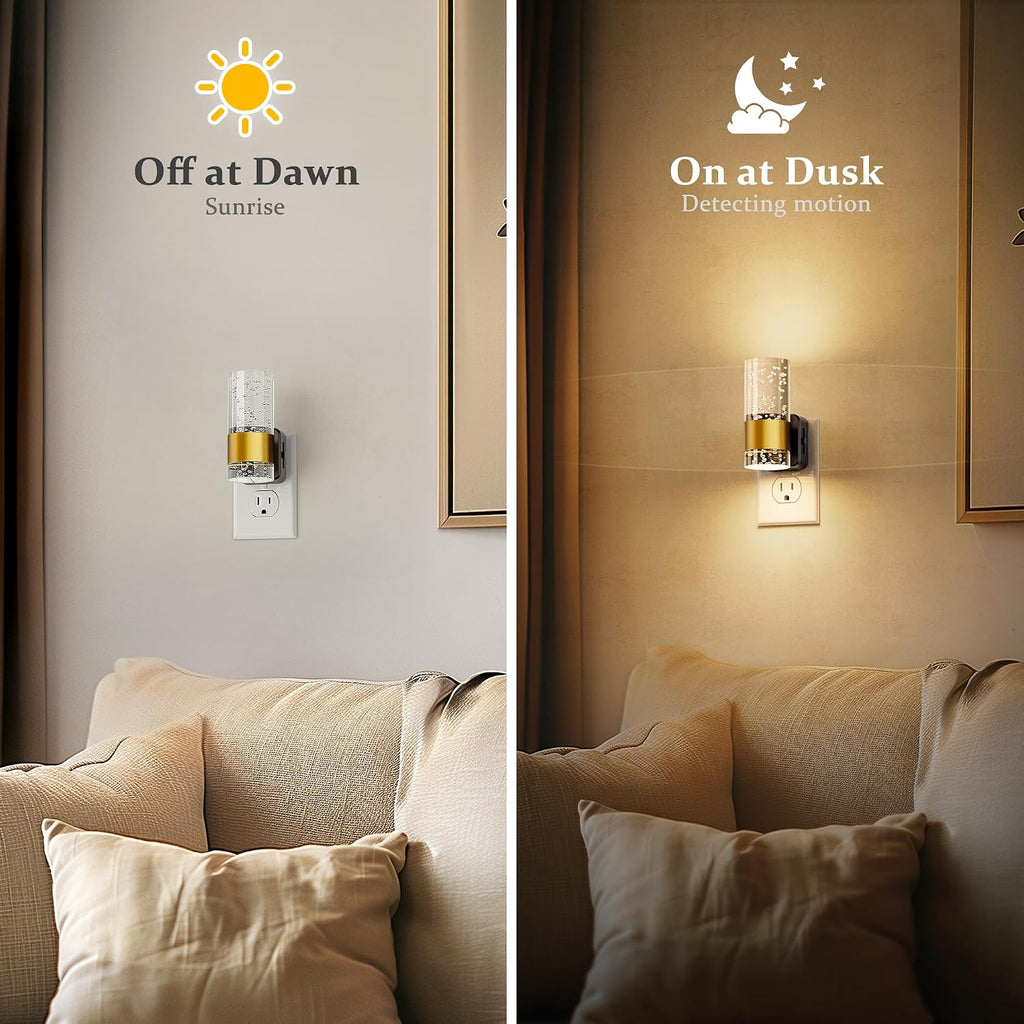 JandCase Night Light, Night Lights Plug into Wall,2 Pack 3000K Dimmable LED Night Light with Adjustable Brightness, Automatic Night…