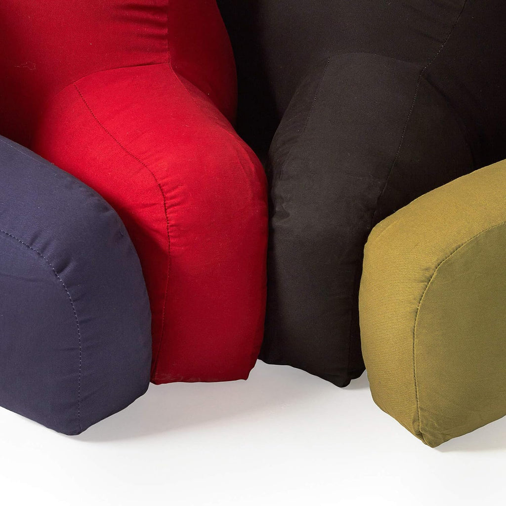 Greendale Home Fashions Cotton Duck Bed Rest Reading Pillow with Arms, Crimson
