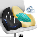 Benazcap Large Cooling Gel Seat Cushion for Office Chair Ergonomic Cushions-Gel & Memory Foam Coccyx Butt Pillow for Sciatica & Back for Lo…