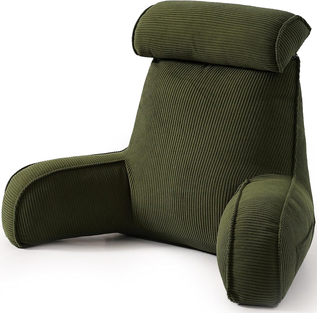 Ailuteie Corduroy Reading Pillow, Backrest Pillow for Sitting Up in Bed, Bed Rest Back Support Cushion for Daybed Sofa Couch, Lounge Pillow…