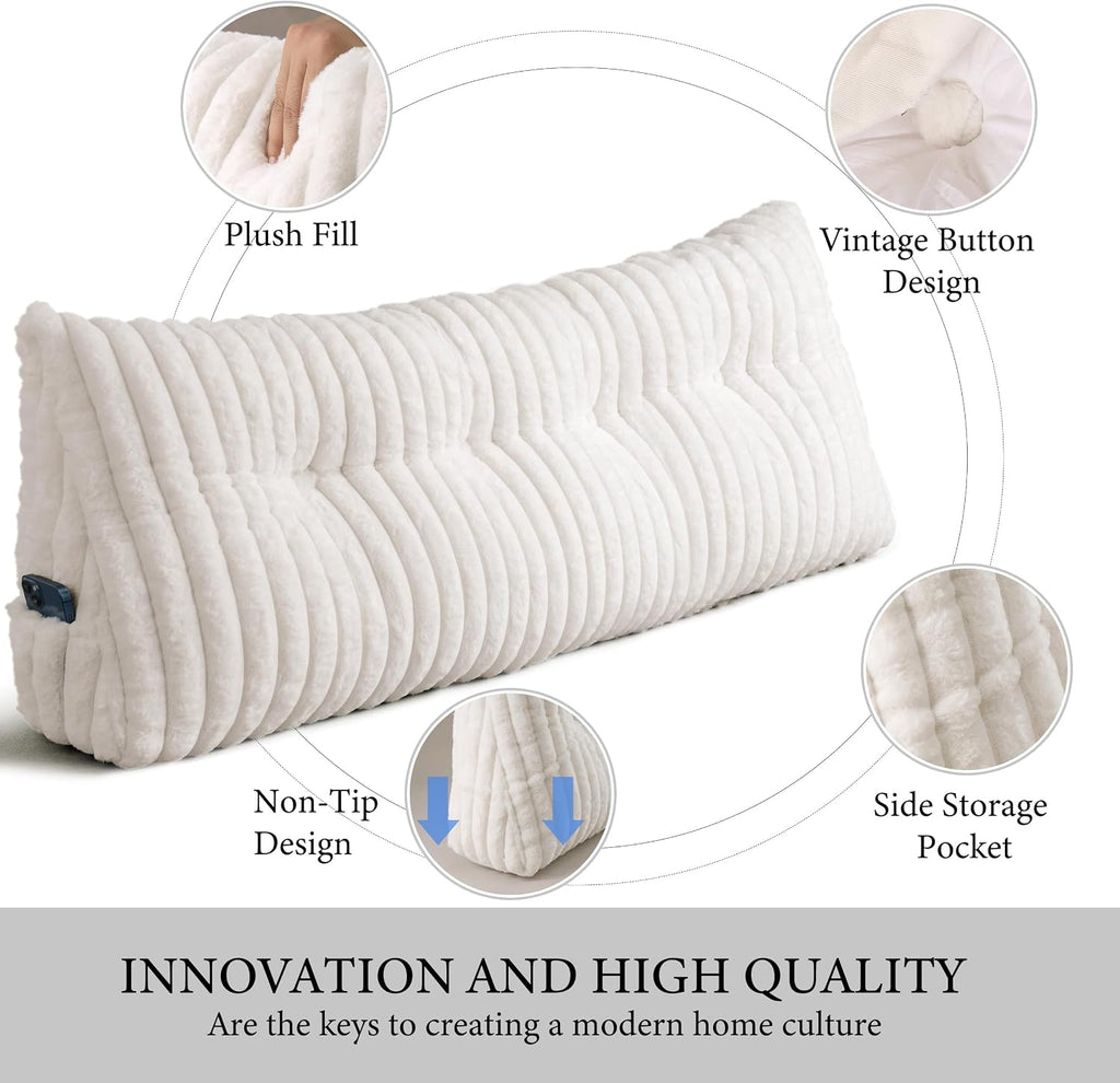 Headboard Pillow Full, Triangular Wedge Pillow Headboard Full, Cushion Headboards Reading Pillows, Backrest Pillows for Sitting in Bed or…
