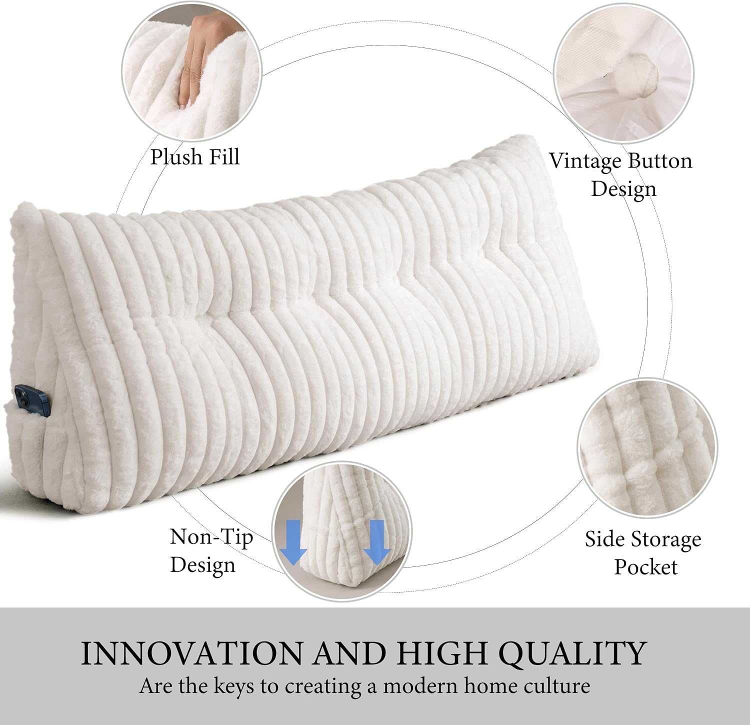 Headboard Pillow Full, Triangular Wedge Pillow Headboard Full, Cushion Headboards Reading Pillows, Backrest Pillows for Sitting in Bed or…