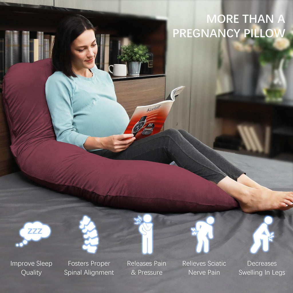 Moonpark MOON PARK Pregnancy Pillows for Sleeping - U Shaped Full Body Maternity Pillow with Removable Cover - Support for Back, Legs, Bell…