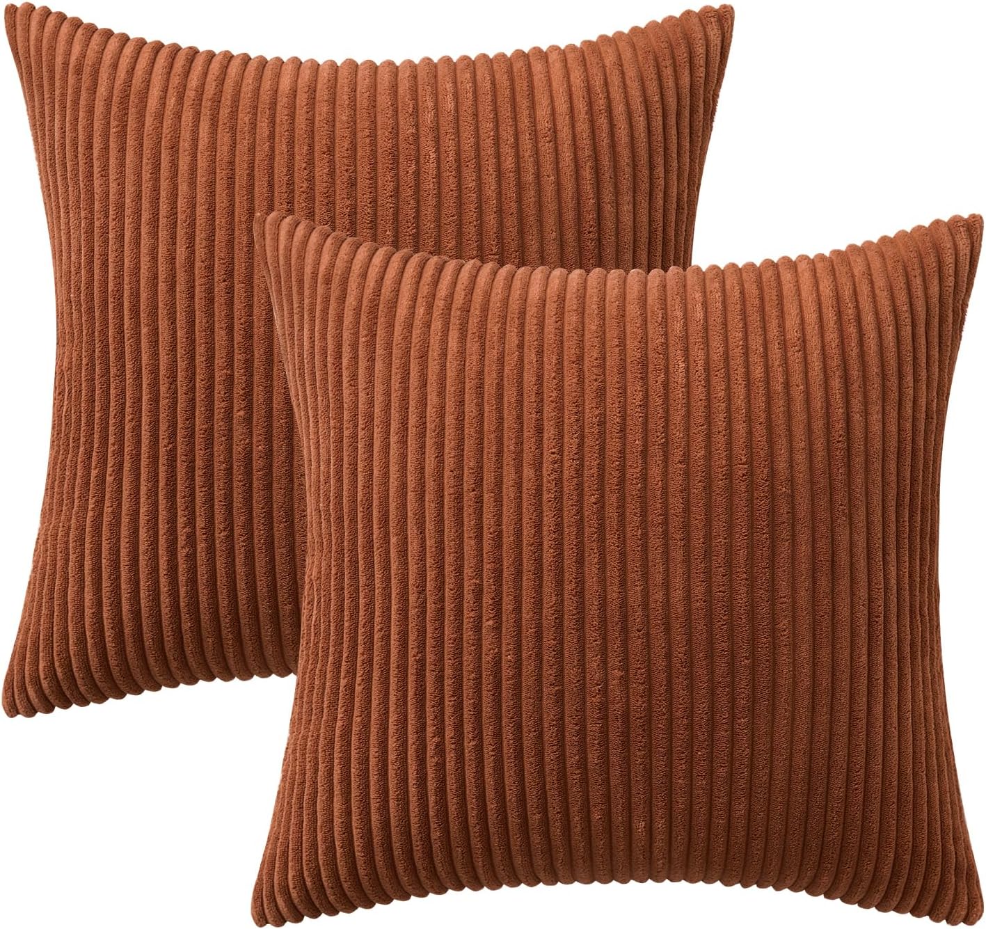 MIULEE Pack of 2 Corduroy Soft Soild Decorative Square Throw Pillow Covers Cushion Cases Pillowcases for Sofa Bedroom Car 18 x 18 Inch 45…