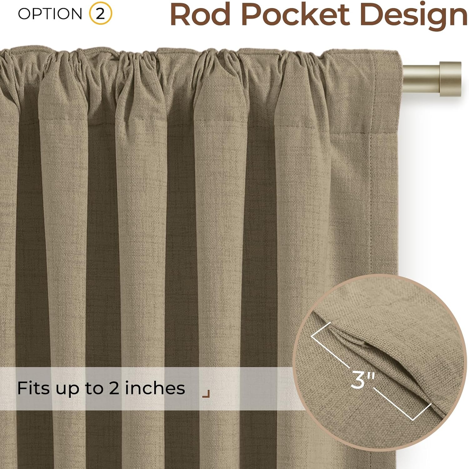 Inovaday 100% Blackout Curtains 84 Inches Length 2 Panels Set, Back Tab/Rod Pocket Linen Black Out Curtains for Bedroom, Thermal Insulated…