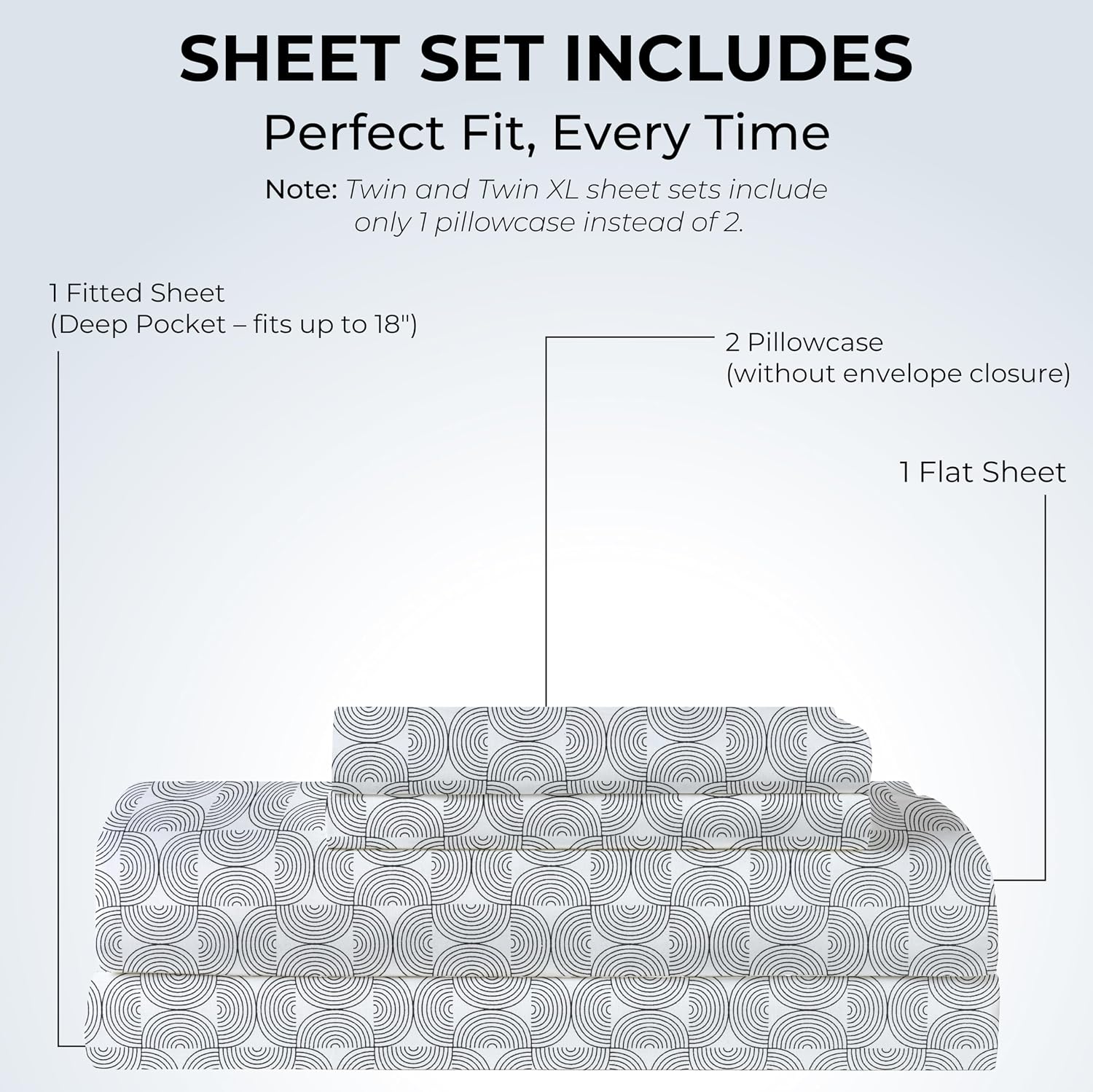 California King Fitted Sheet with 18" Deep Pockets, Flat Sheet - Percale Weave Natural - Breathable 100% Cotton Bedding, 1 Fitted Sheet +…