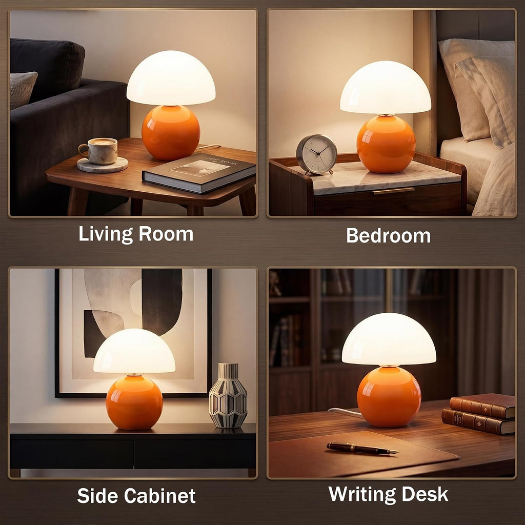 Dawnwake Mushroom Lamp Table Lamp for Bedroom, Desk Bedside Small Lamps for Living Room Night Stands, Mushroom Decor Cute Mini Modern Mid…