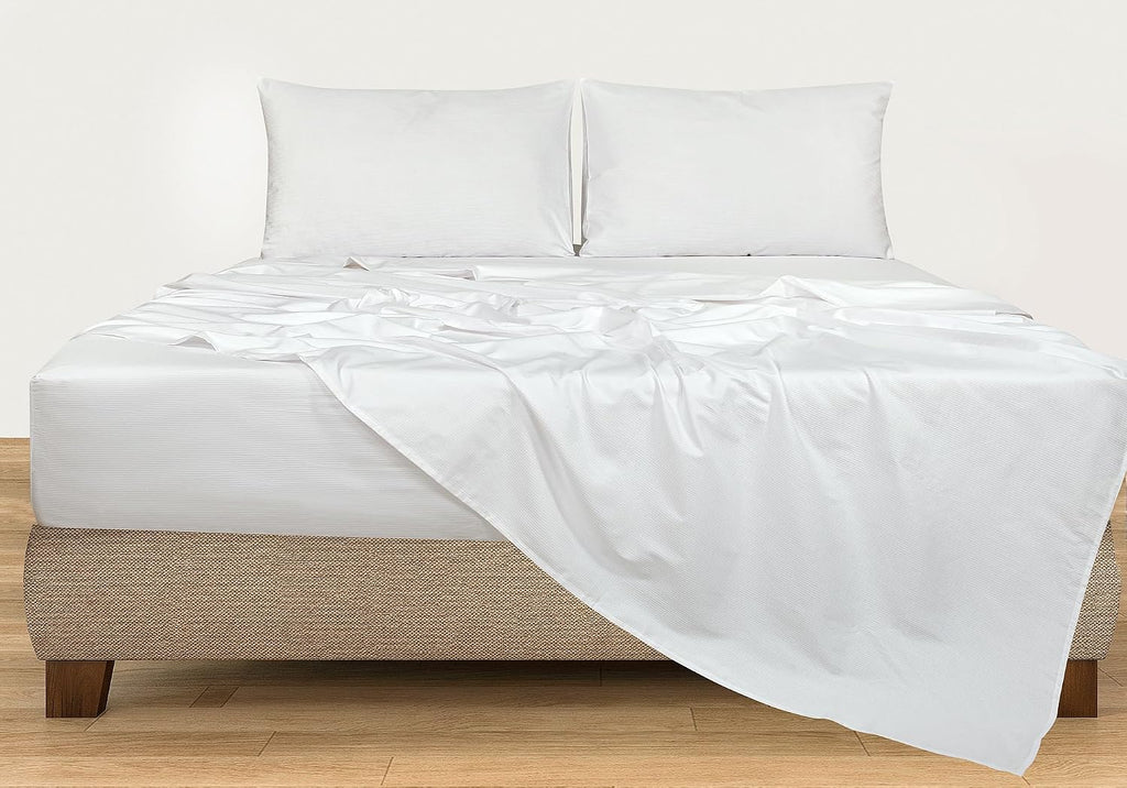 Royalelinens ROYALE LINENS 300 Thread Count 100% Long Staple Combed Cotton Stripe Sheet Set - 4 Piece Full Bed Sheets - 1 Fitted, 1 Flat, 2…