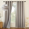 NICETOWN 100% Blackout Natural Faux Linen Curtains 95 inches Length for Dining Room, 2 Panels Set, 52" Wide, Farmhouse Style Room Cooling…