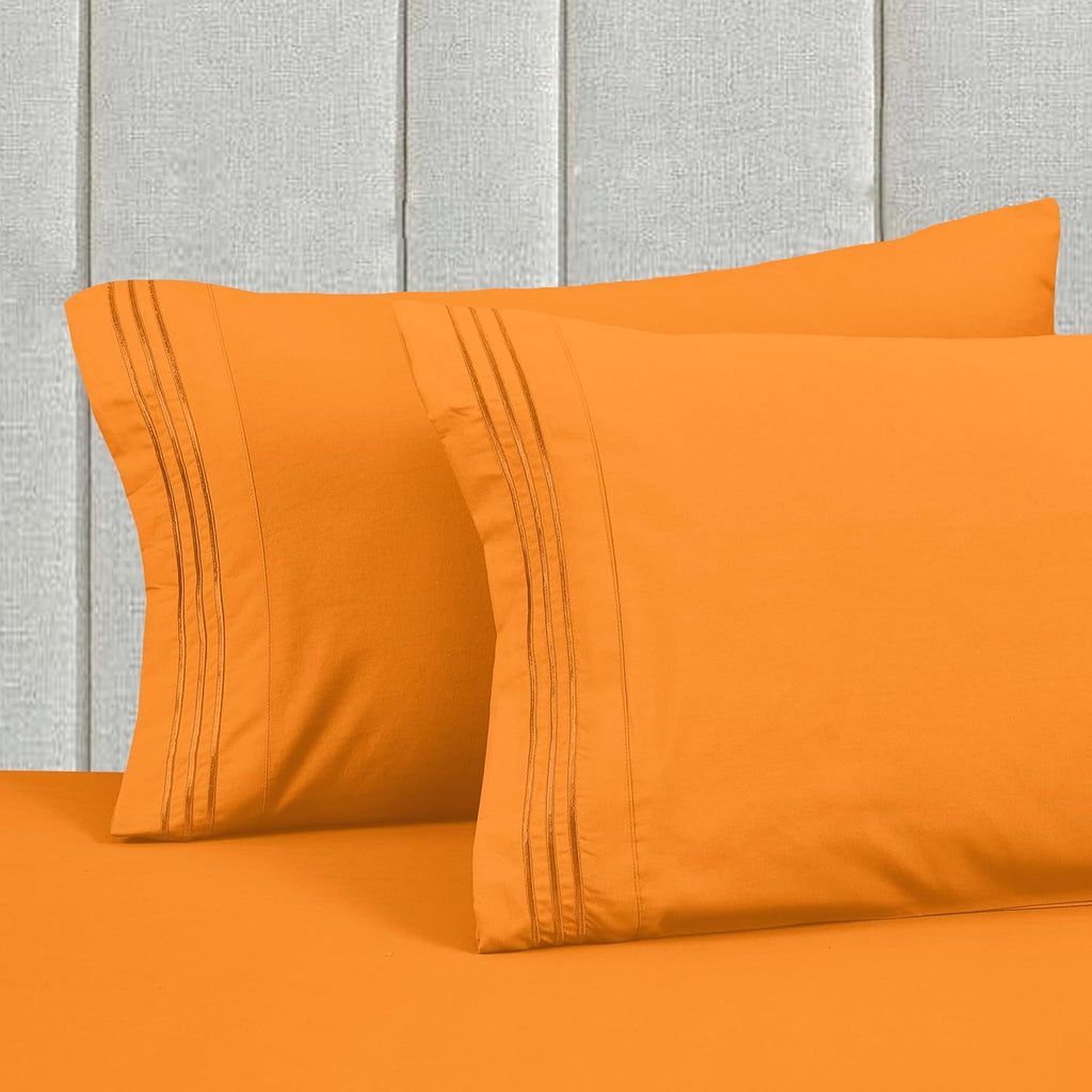 MocassiLuxuryBedding Mocassi King Size 4-Piece Bed Sheet Set - 1800 Hotel Quality Microfiber 18-24 Inches Extra Deep Pocket Fitted Sheet- L…