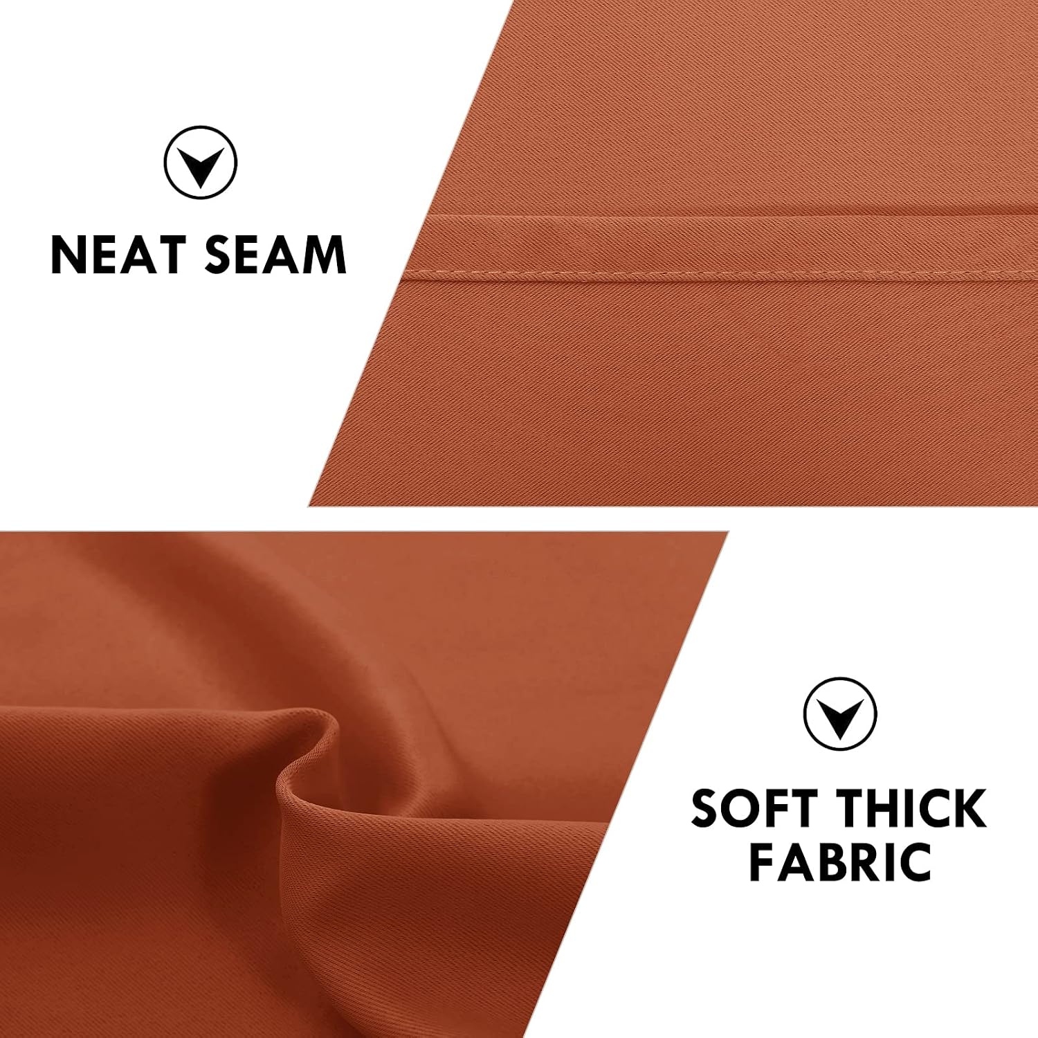 DWCN Blackout Curtains Thermal Insulated, Energy Saving & Noise Reducing Bedroom and Living Room Curtains, Burnt Ochre, W 38x L 45 Inch…
