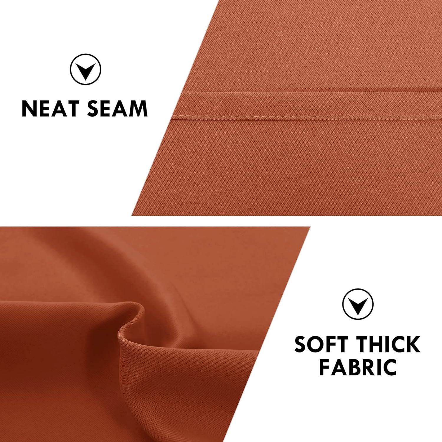 DWCN Blackout Curtains Thermal Insulated, Energy Saving & Noise Reducing Bedroom and Living Room Curtains, Burnt Ochre, W 52x L 84 Inch…