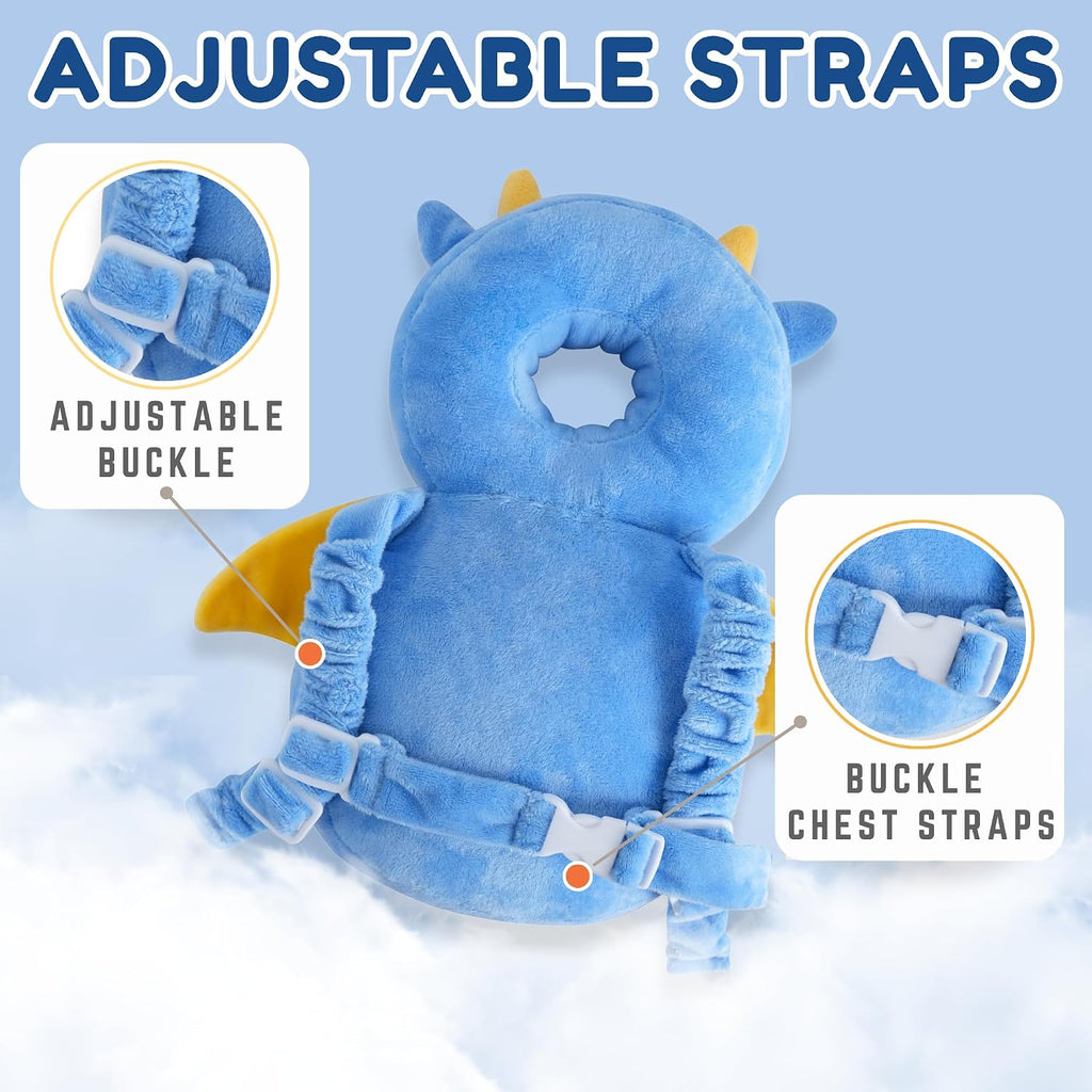 Baby Head Protector Backpack (9 to 24 Months) - Cute Head Guard Pillow with Knee Pads and Socks, Crawling and Walking Safety Set, Toddler…