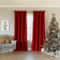 Sun Zero Nordic 2-Pack Theater Grade Noise Reducing Extreme 100% Blackout Grommet Curtain Panel Pair, 52" x 108", Red