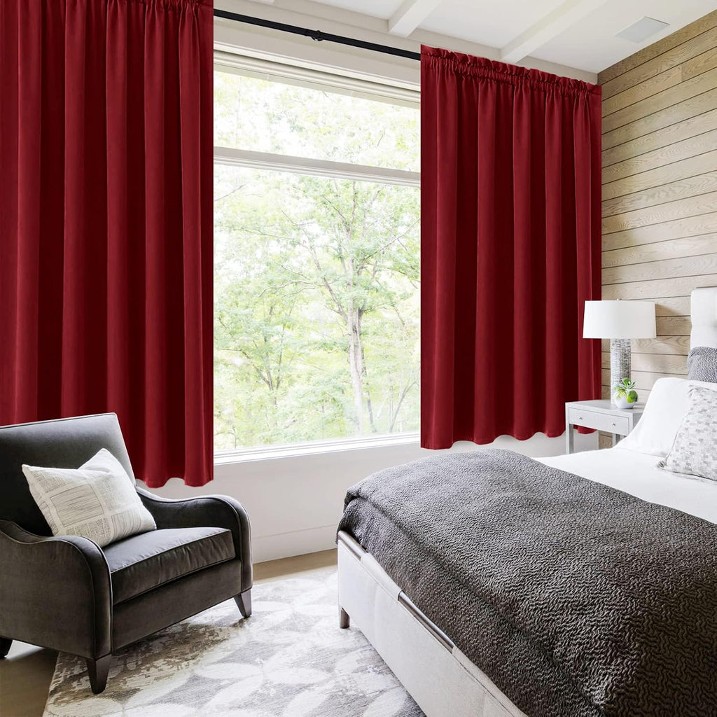 Dwcn Blackout Curtains for Bedroom – Rod Pocket Thermal Insulated Noise Reducing Noise Reducing Drapes for Living Room, W 60 x L 63 Inch, 2…