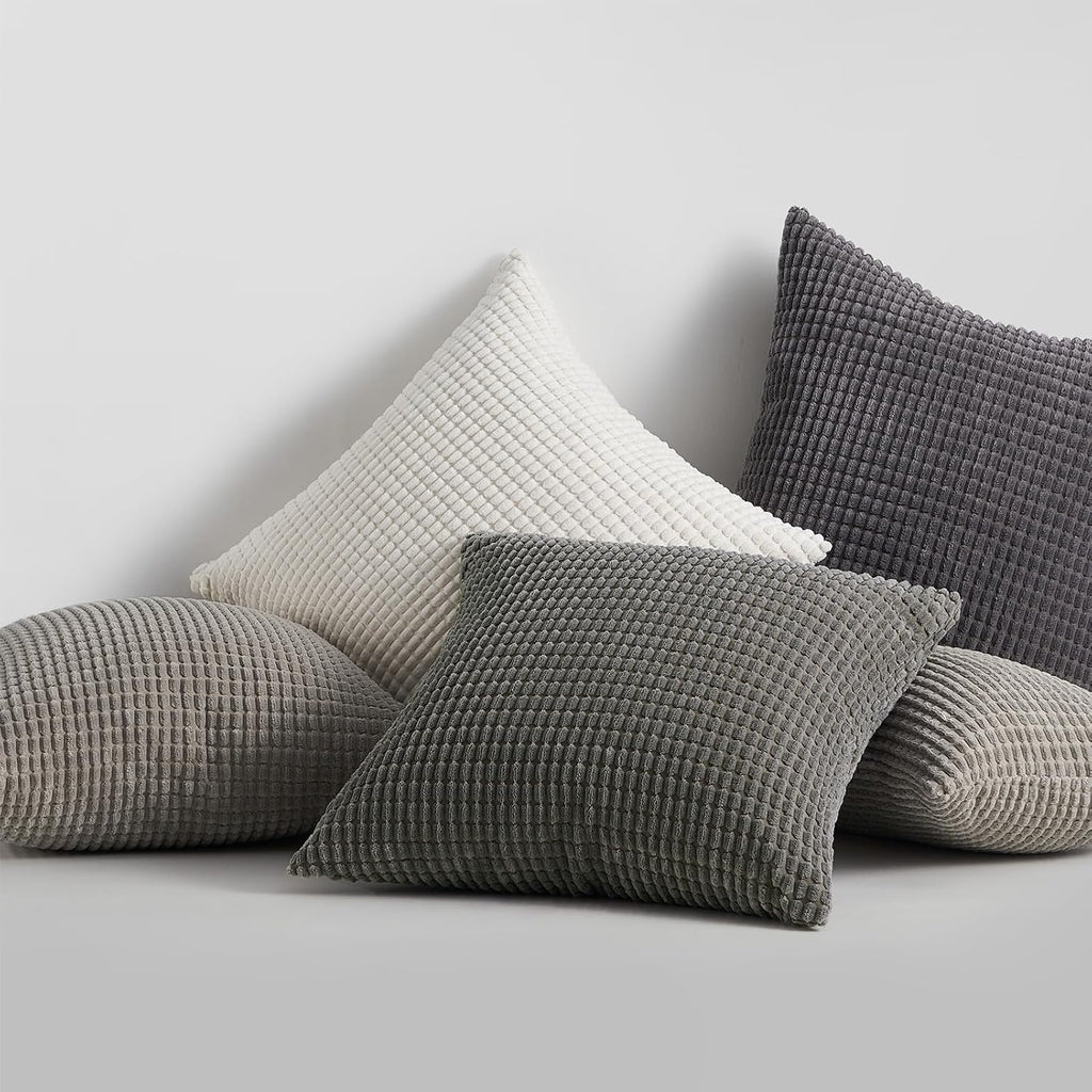 Topfinel 4 Packs Grey Decorative Throw Pillow Covers 24x24 Inch for Living Room Couch Bed Sofa, Boho Western Farmhouse Home Decor, Square S…