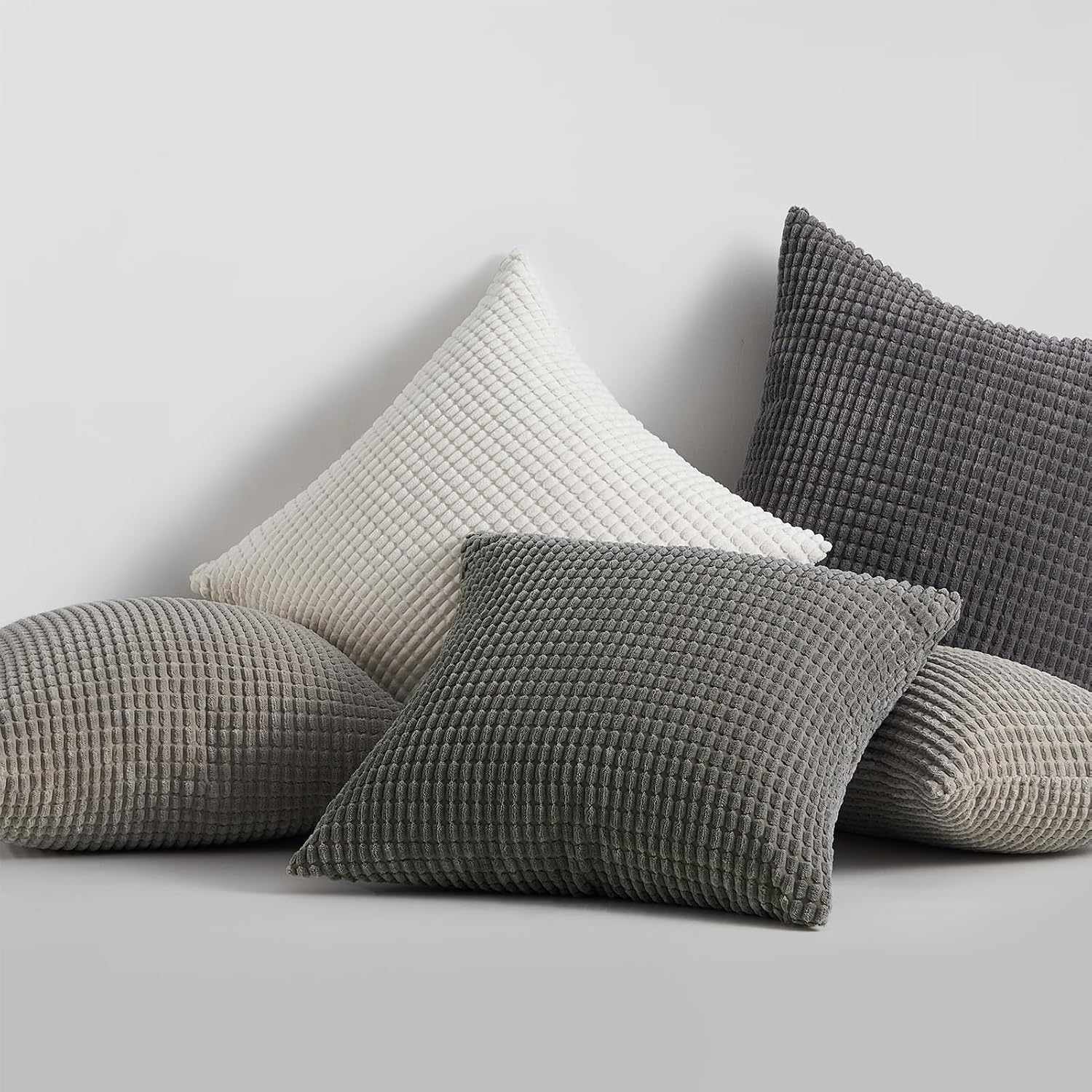 Topfinel 4 Packs Grey Decorative Throw Pillow Covers 16x16 Inch for Living Room Couch Bed Sofa, Boho Western Farmhouse Home Decor, Square S…