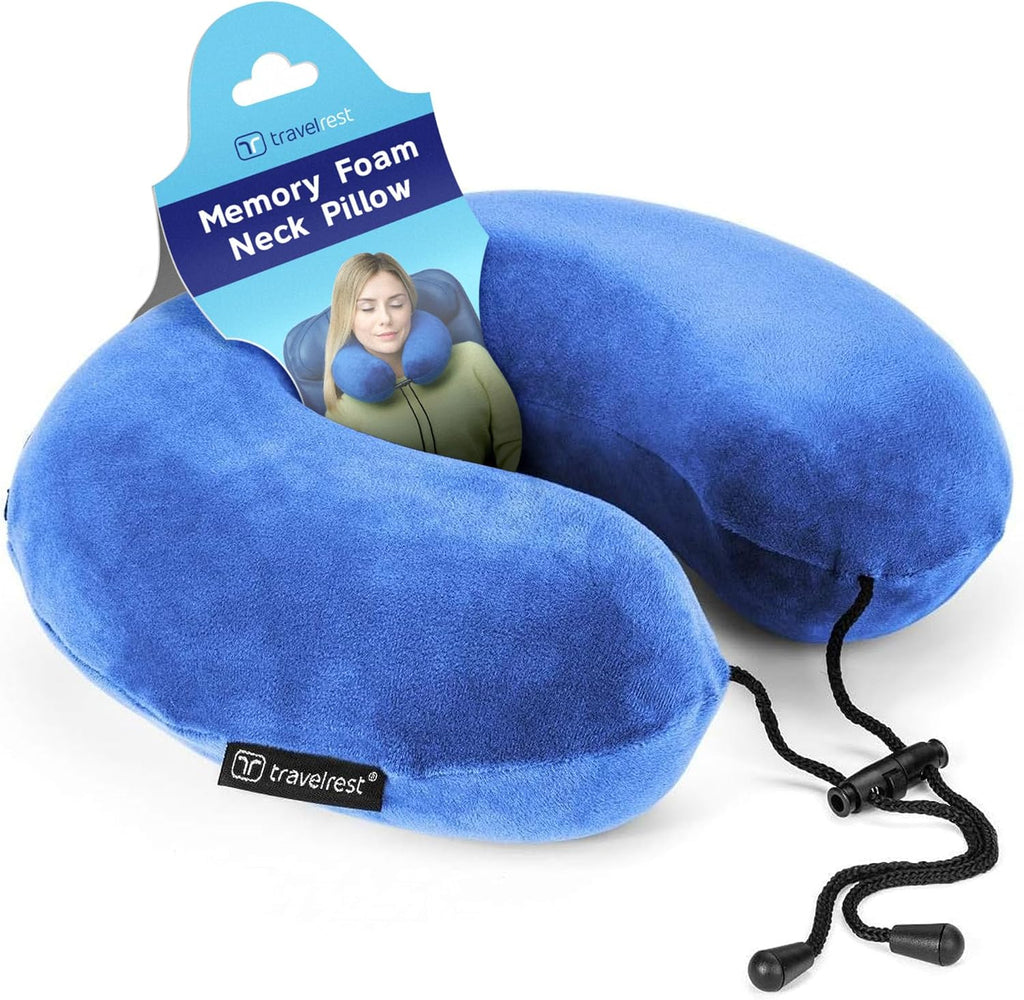 travelrest Neck Pillow Travel Essential - Memory Foam, Washable Micro-Fiber Cover Pillow, Soft and Comfortable Head Support for Long Flight…