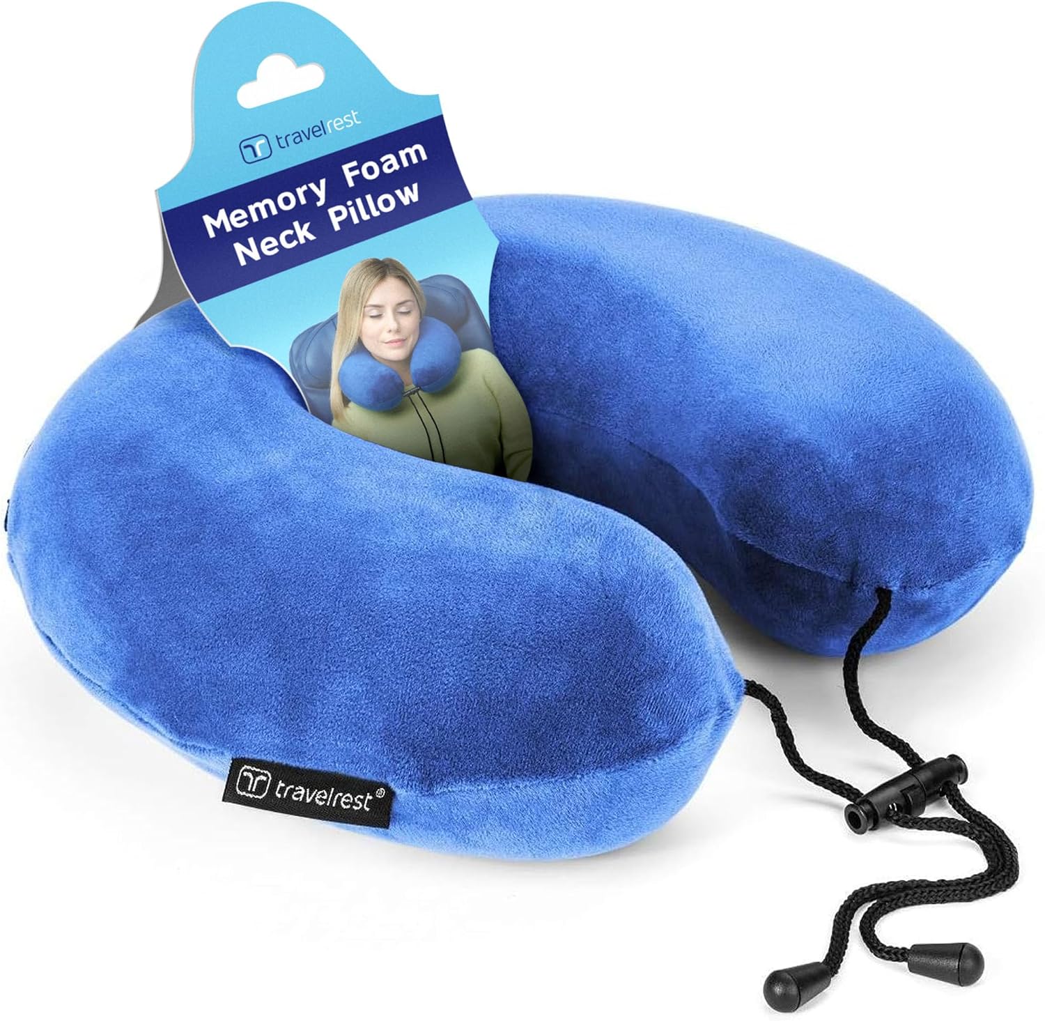 travelrest Neck Pillow Travel Essential - Memory Foam, Washable Micro-Fiber Cover Pillow, Soft and Comfortable Head Support for Long Flight…