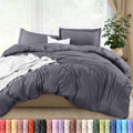 Utopia Bedding Duvet Cover King Size - 3 Piece with Zipper Closure - 1 Comforter Cover 104X90 Inches & 2 Pillow Shams 20X36 Inches (Grey)…