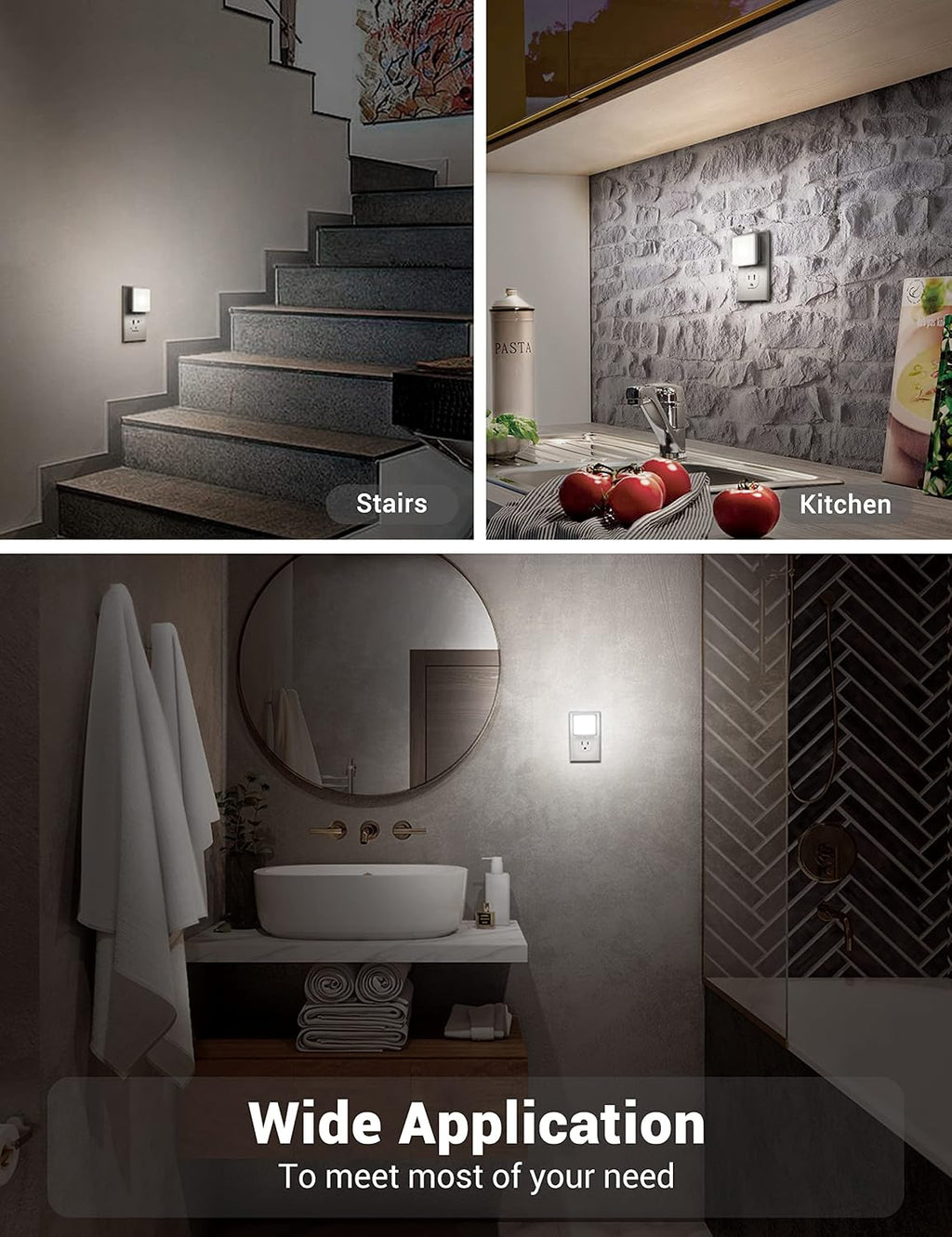 JandCase LED Night Light, Night Light Plug into Wall with Light Sensors[4 Pack], 5000K Daylight, Small Nightlight for Kids…