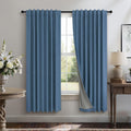 Pitalk Denim Blue Living Room Darkening Curtains 72 Inches Long 2 Panels Set Faux Linen Cute Black Out Window Drapes for Bedroom Insulated…