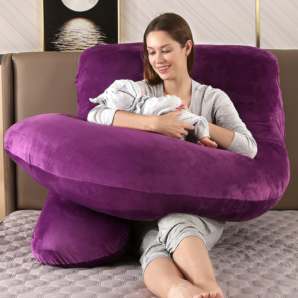 U-Shaped Full Body Pregnancy Pillow for Sleeping – 57" Maternity Pillow with Removable Cover, Support for Back, Legs, Belly & Hips…