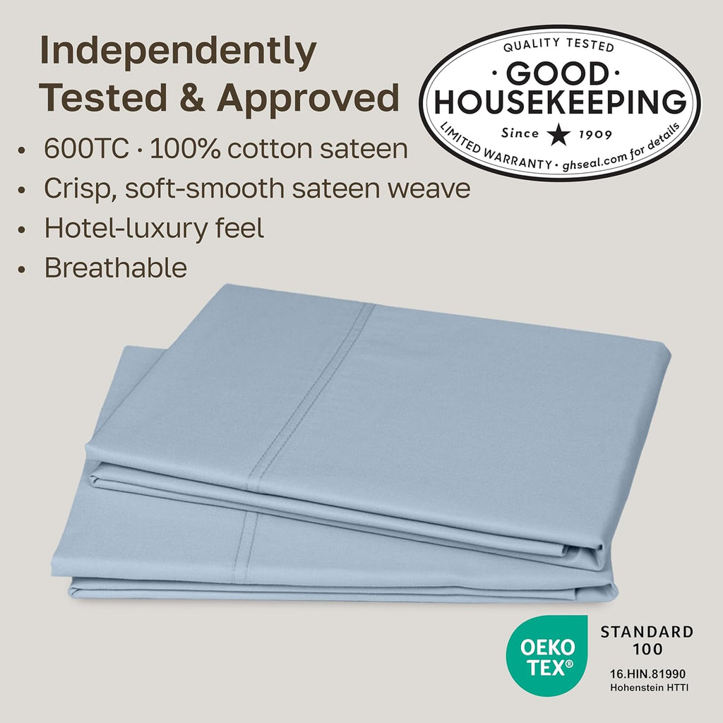 CaliforniaDesignDen CALIFORNIA DESIGN DEN Luxuriously Soft Hotel Quality 600 Thread Count, 100% Cotton Set of 2 Cases, Crisp & Cool King Si…