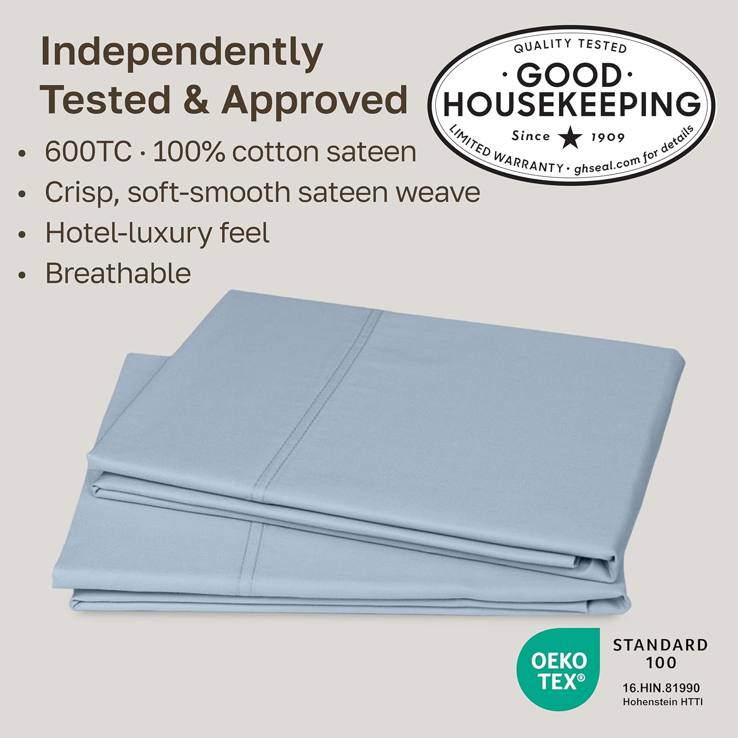 CaliforniaDesignDen CALIFORNIA DESIGN DEN Luxuriously Soft Hotel Quality 600 Thread Count, 100% Cotton Set of 2 Cases, Crisp & Cool King Si…