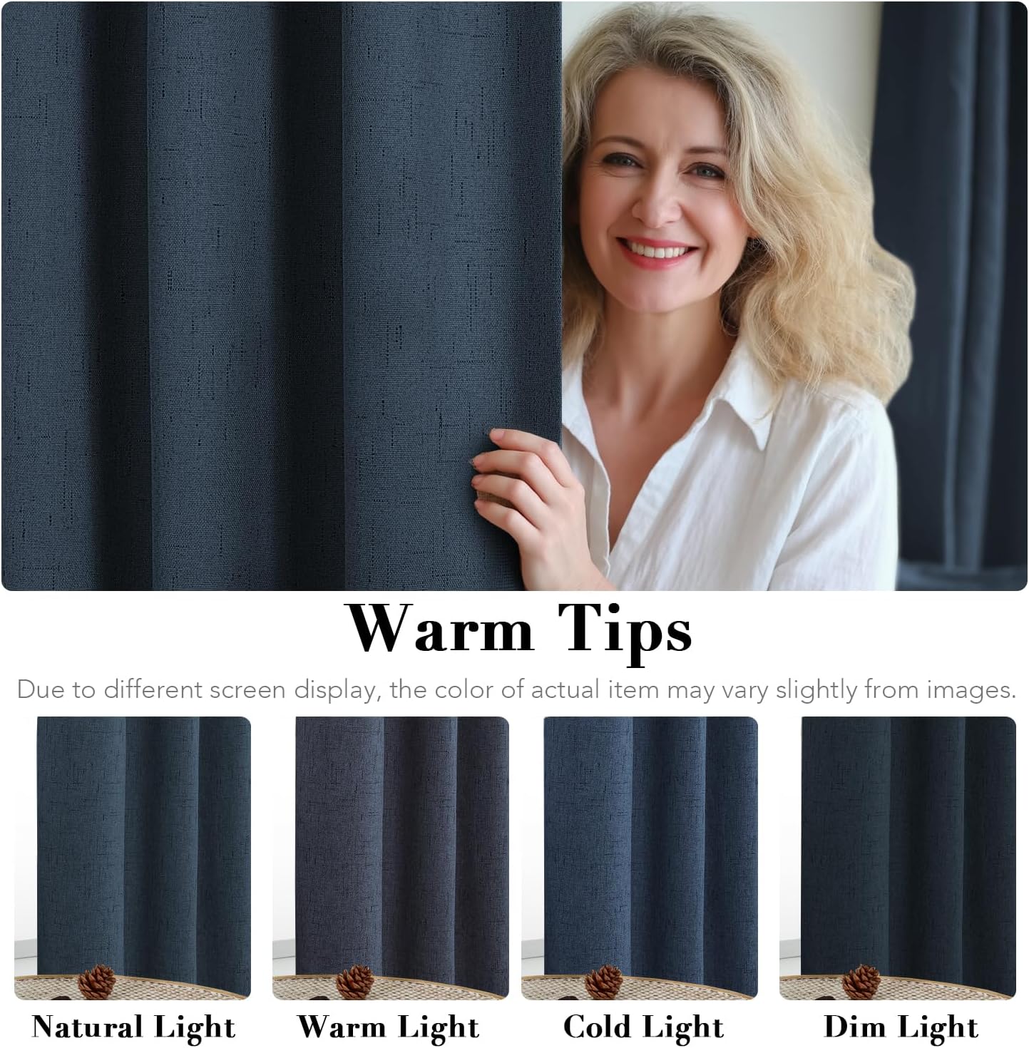 H.VERSAILTEX Primitive Linen Blackout Curtains with Burlap Fabric and White Thermal Insulated Liner, Grommet Top Curtains for Living…