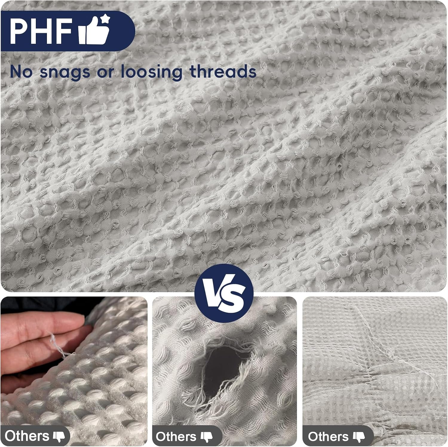 Phf Ultra Soft Waffle Weave Body Pillowcase with Zipper, No Insert, 1Pack 20" x 54" Pillow Sham, Breathable & Skin-Friendly Body Pillow cas…