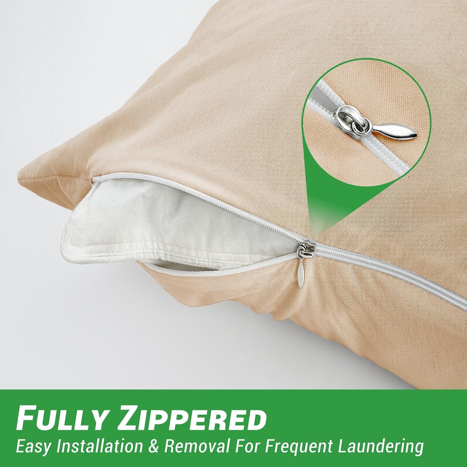 Gogreen Bamboo Rayon Waterproof Pillow Protector, Breathable Pillow Cover, Cooling Pillow Case Protector with Zipper, Super Soft Pillow Cas…