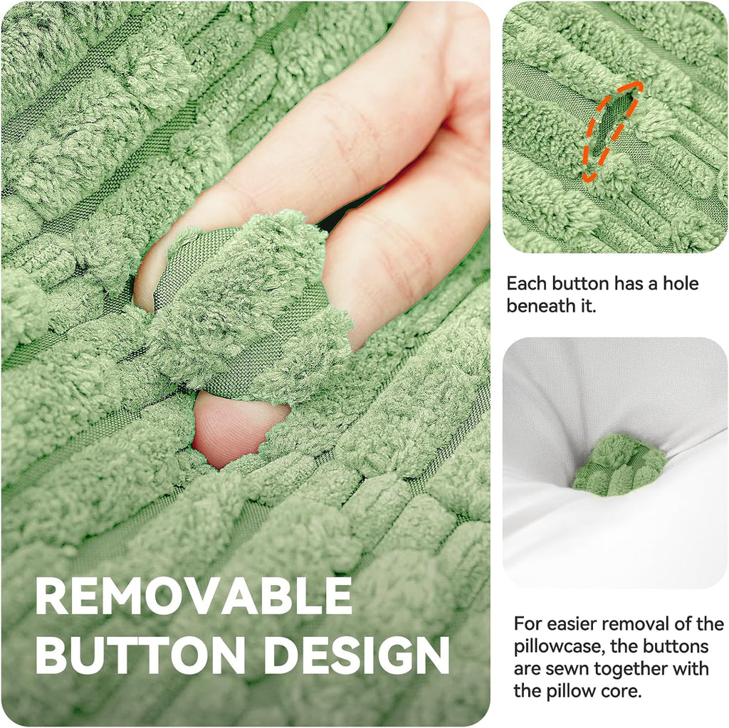Headboard Pillow Queen, Wedge Pillow for Headboard, Backrest Pillows for Reading, Sitting, Working in Bed, Daybed Soft Pillows with Removable Cover for Bed Dorm Sofa, Green