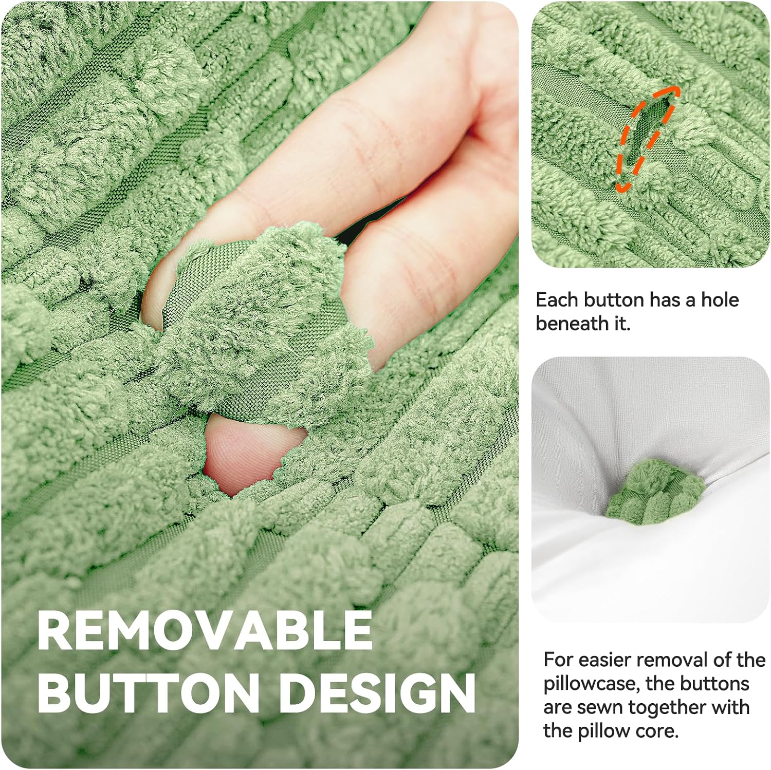 Headboard Pillow Queen, Wedge Pillow for Headboard, Backrest Pillows for Reading, Sitting, Working in Bed, Daybed Soft Pillows with Removable Cover for Bed Dorm Sofa, Green
