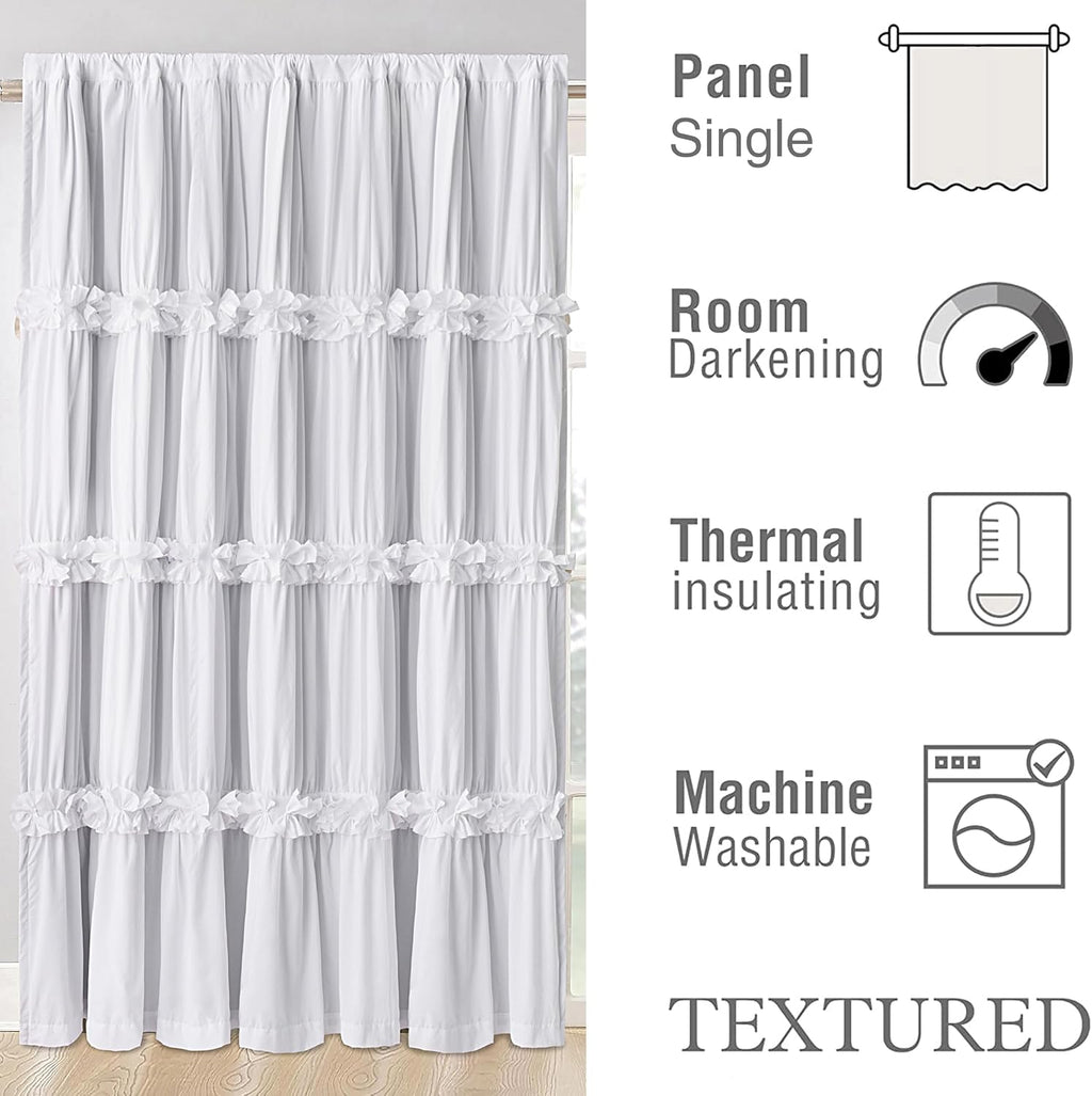 Homechoice Decor Room Divider Curtains, Boho Ruched Blackout Window Treatments with 3 Rows of Butterfly Flowers, Rustic Rod Pocket…