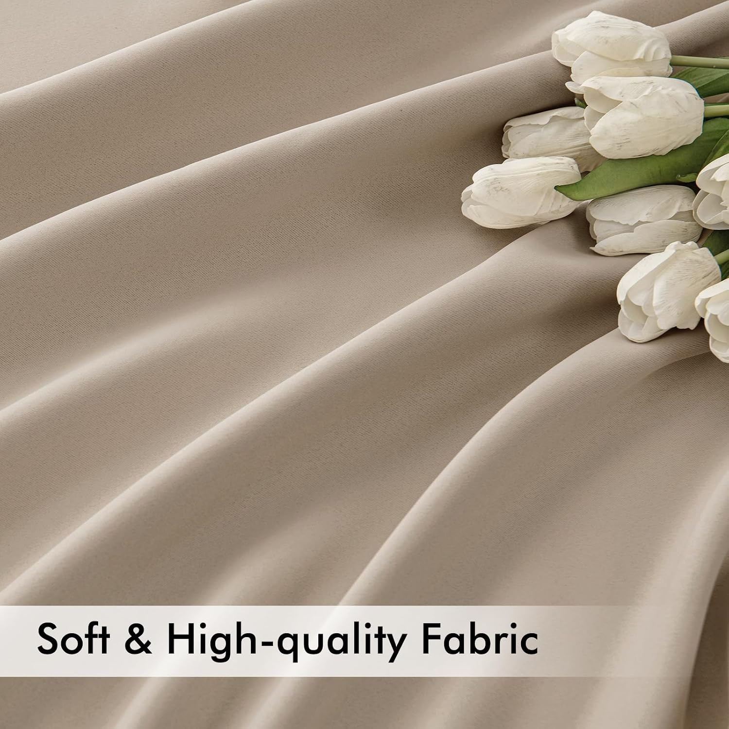 Miulee Taupe Back Tab Blackout Curtains 120 Inch Long 2 Panels Set for Bedroom, Rod Pocket/Pinch Pleated Extra Long Thermal Insulated Livin…