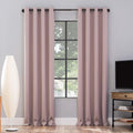 Sun Zero Nordic 2-pack Theater Grade Extreme 100% Blackout Grommet Curtain Panel Pair, 52" x 96", Blush