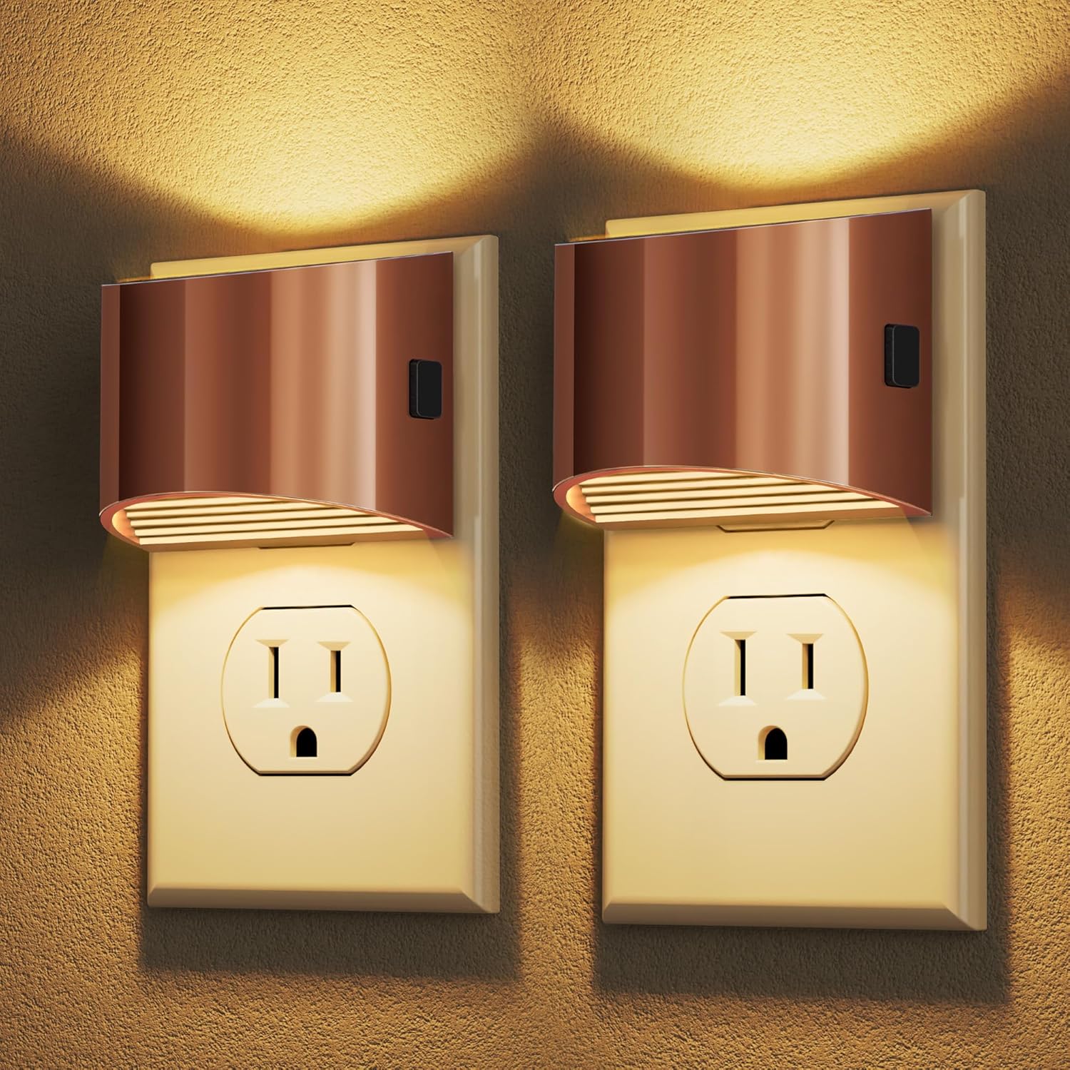 DORESshop LED Night Light[2 Pack], Night Lights Plug into Wall, 3 Level Brightness Adjustable Plug in Night Light, Dusk to Dawn Sensor…
