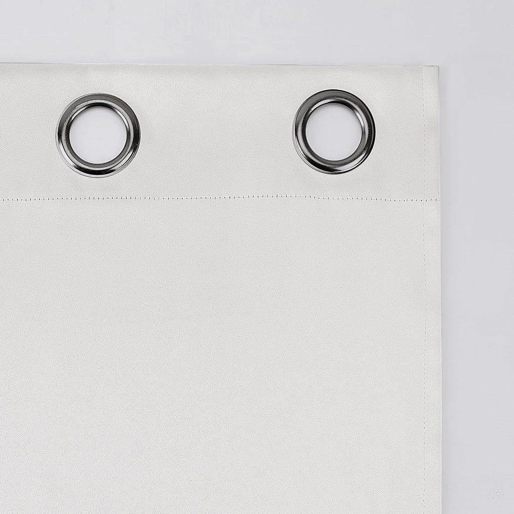 Sun Zero Nordic 2-Pack Theater Grade Noise Reducing Extreme 100% Blackout Grommet Curtain Panel Pair, 52" x 54", White