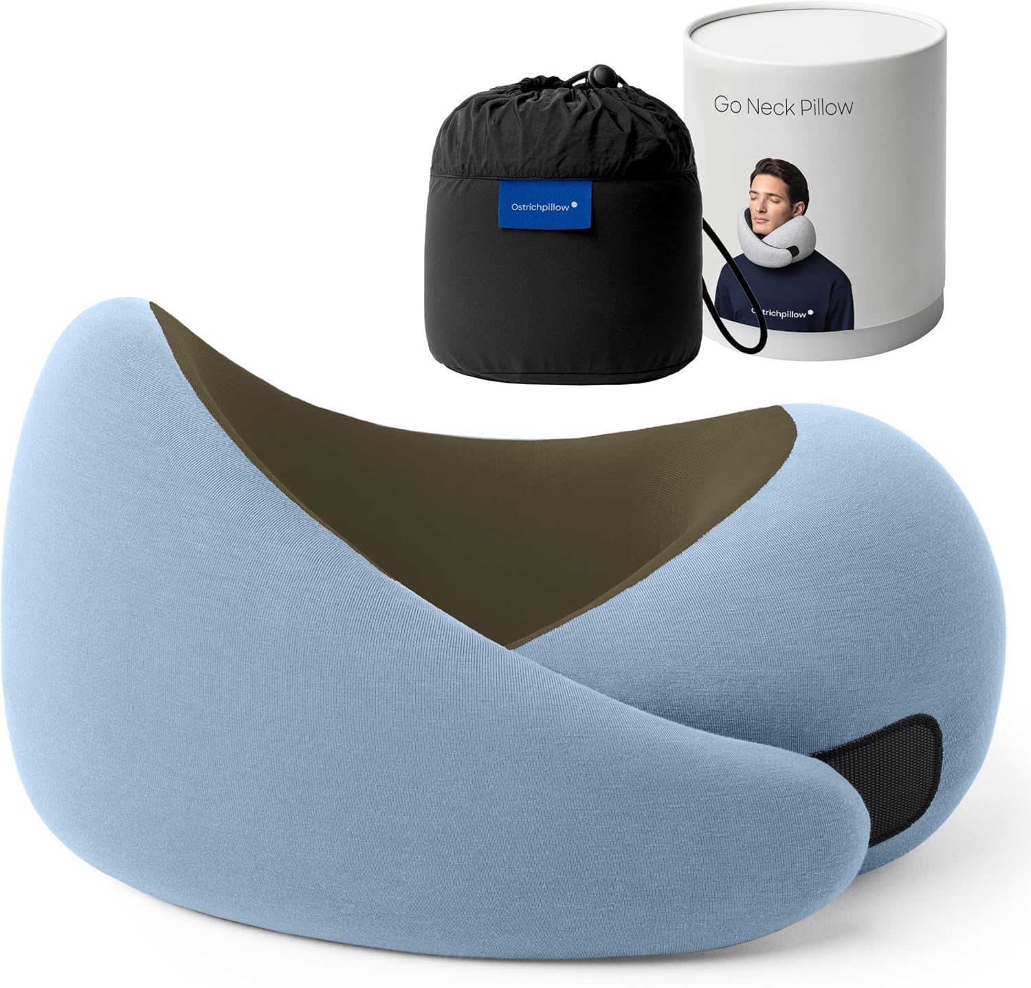 Ostrichpillow Go Neck Pillow, Travel Pillows for Airplanes, Premium Memory Foam Travel Pillow, 360o Ergonomic Design, Asymmetrical Sides…
