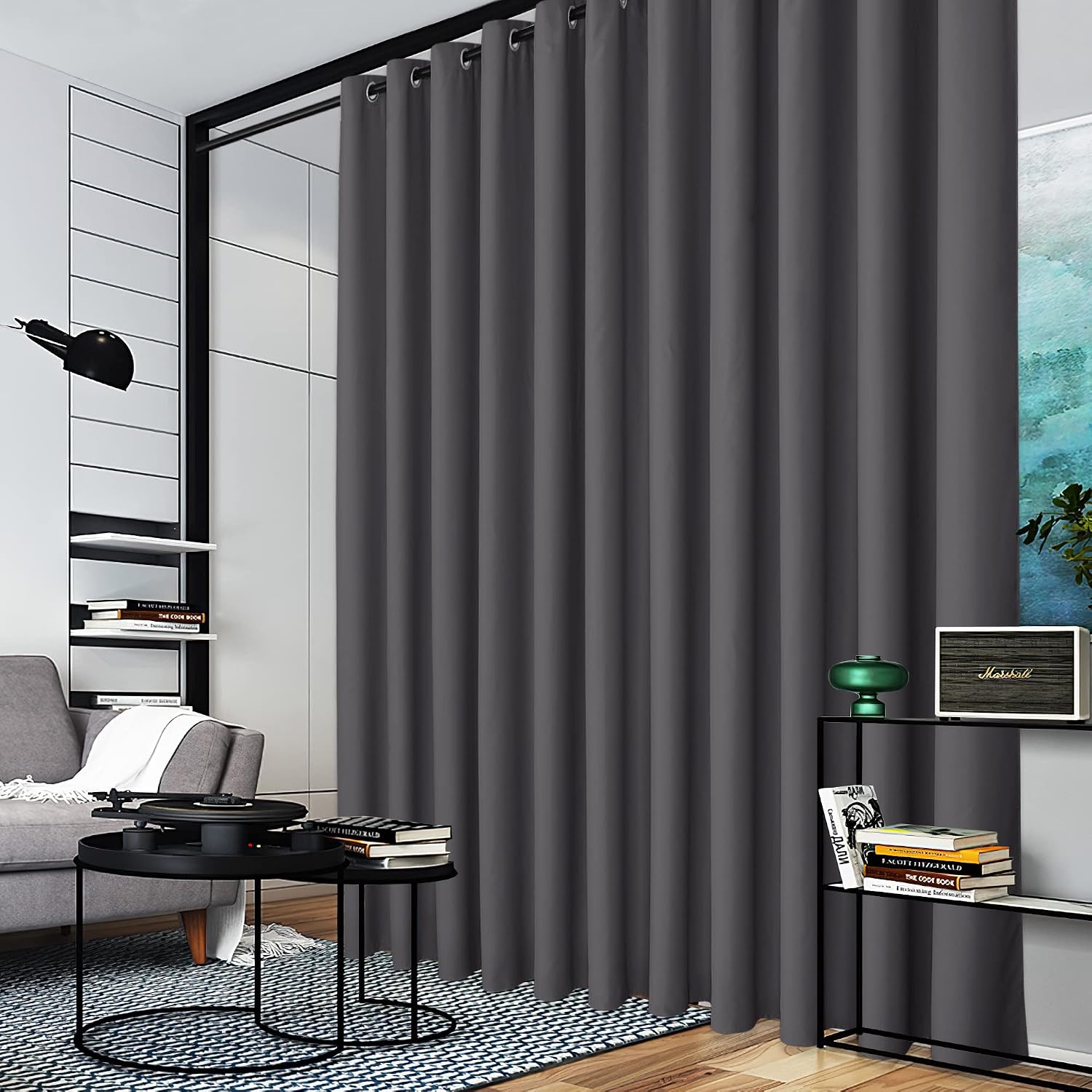 Rybhome RYB HOME Room Divider Curtains - Extra Wide Blackout Privacy Space Wall Divider Screens for Living Room Share Bedroom Patio Door Ho…