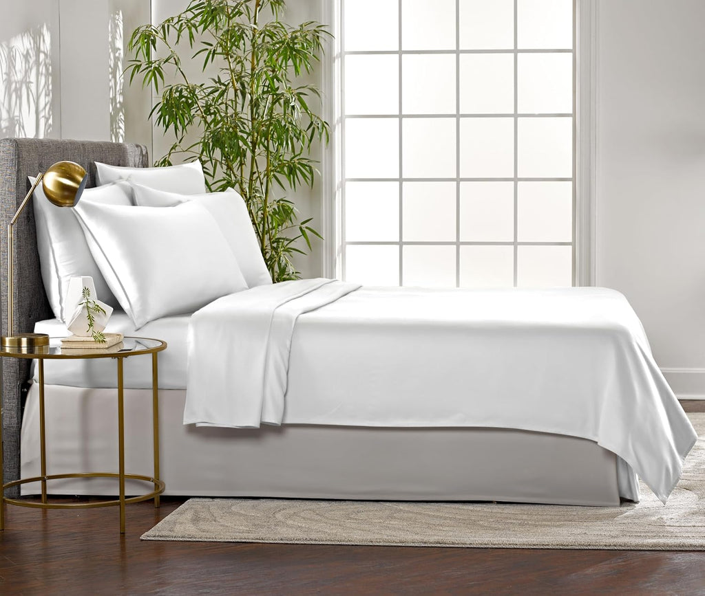 PureBamboo Pure Bamboo Full Sheets, Genuine 100% Organic Viscose Derived from Bamboo Bed Sheet Set, Luxuriously Soft & Cooling, Double Stit…