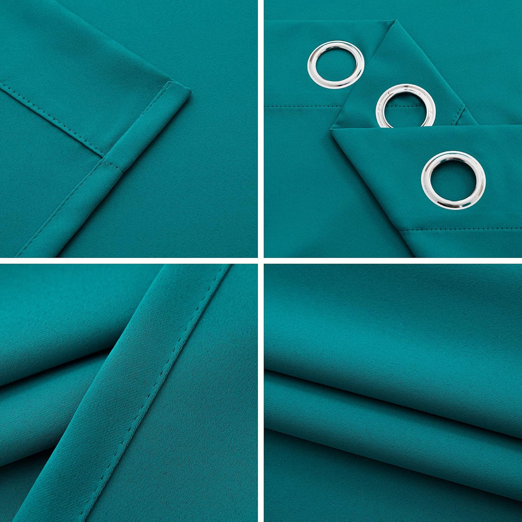 Pickluc Teal Blackout Curtains with Grommet 108 Inches Long 2 Panels, Light Blocking Window Drapes for Living Room, Thermal Insulated, Nois…