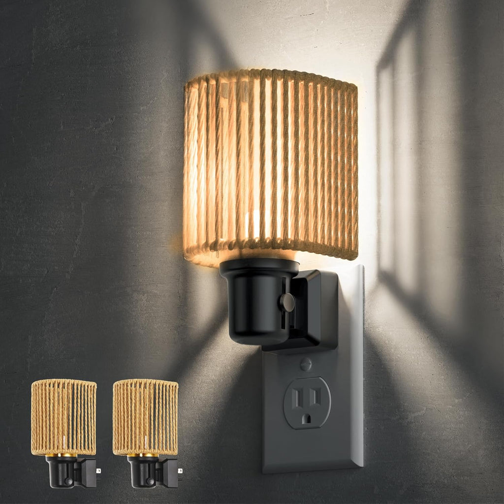 L LOHAS LED Night Lights Plug into Wall, Boho Night Light, 2 Pack, Decorative Bohemian Night Lights, Dimmable 0-100LM, Daylight White…