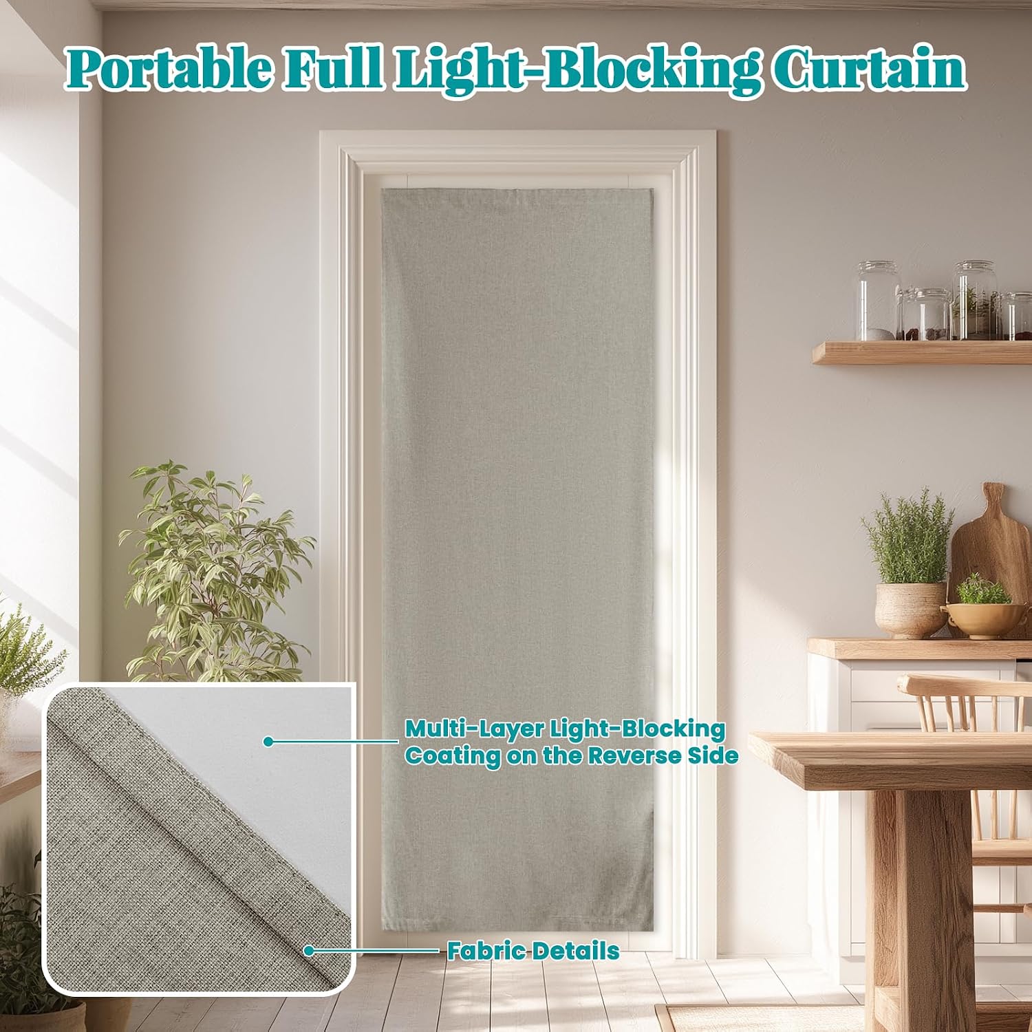 100% Blackout French Door Curtain- Privacy Thermal Insulated Door Window Curtain for Patio Front Tricia Sidelight Panel, W25 x L72 inch…