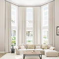 Guken Cream 100% Blackout Cream Linen Curtains 52 Inch Wide by 134 Inch 2 Panels Set for Living Room Bedroom Back Tab Thermal Insulated Bla…