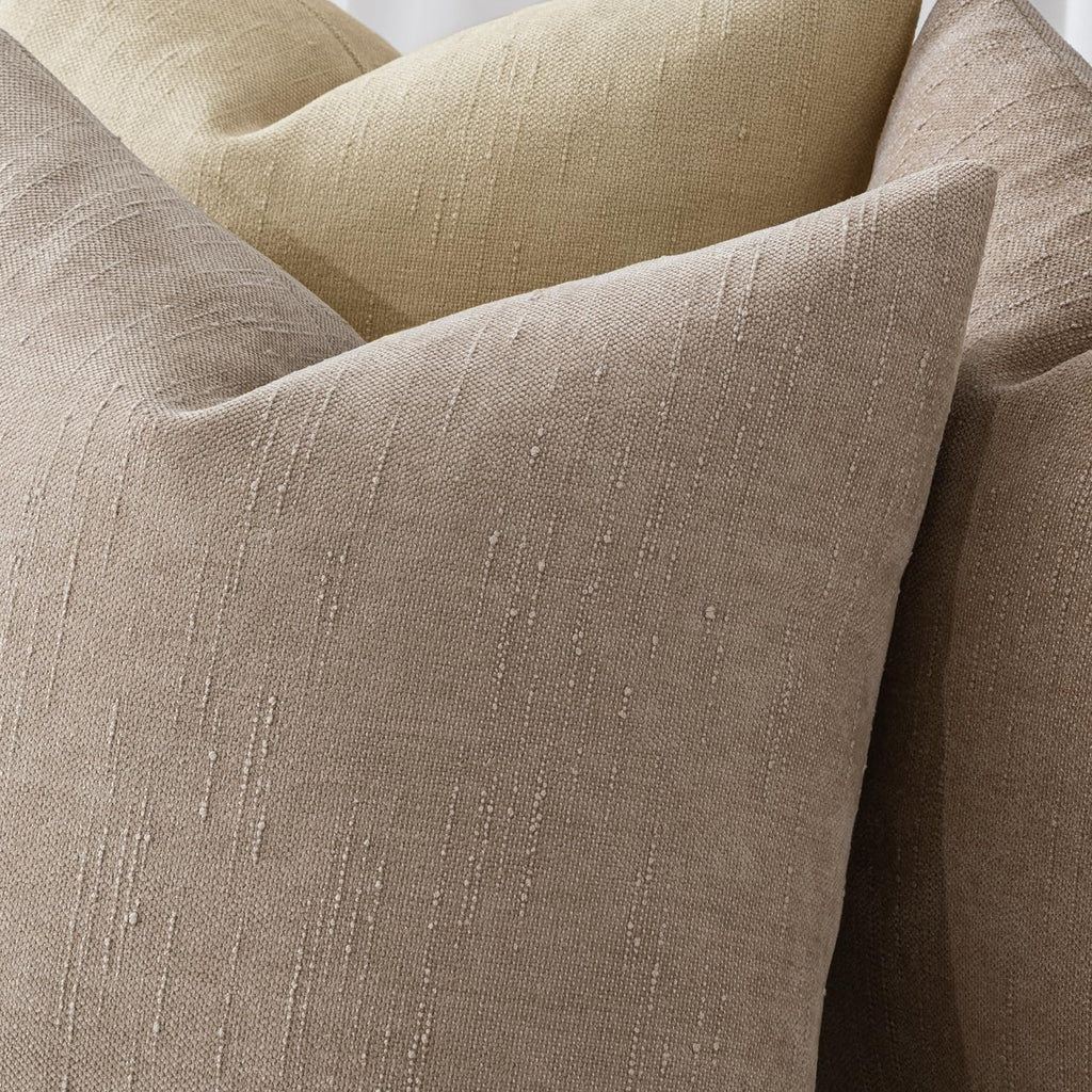 MIULEE Textured Pillow Covers 26x26 Inch Pack of 2, Light Taupe Soft Thick Euro Solid Decorative Chenille Throw Pillows Neutral Farmhouse…