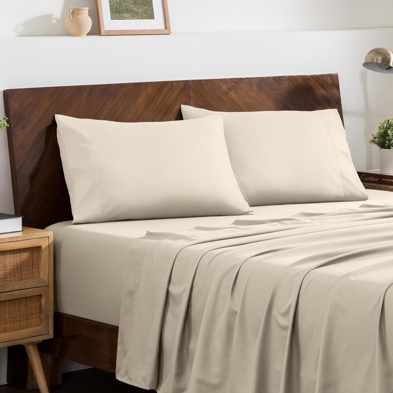 BareHome Bare Home Microfiber Pillow Cases - King 20x36 - Cooling Pillowcases - Double Brushed - easy maintenance - Envelope Closure…