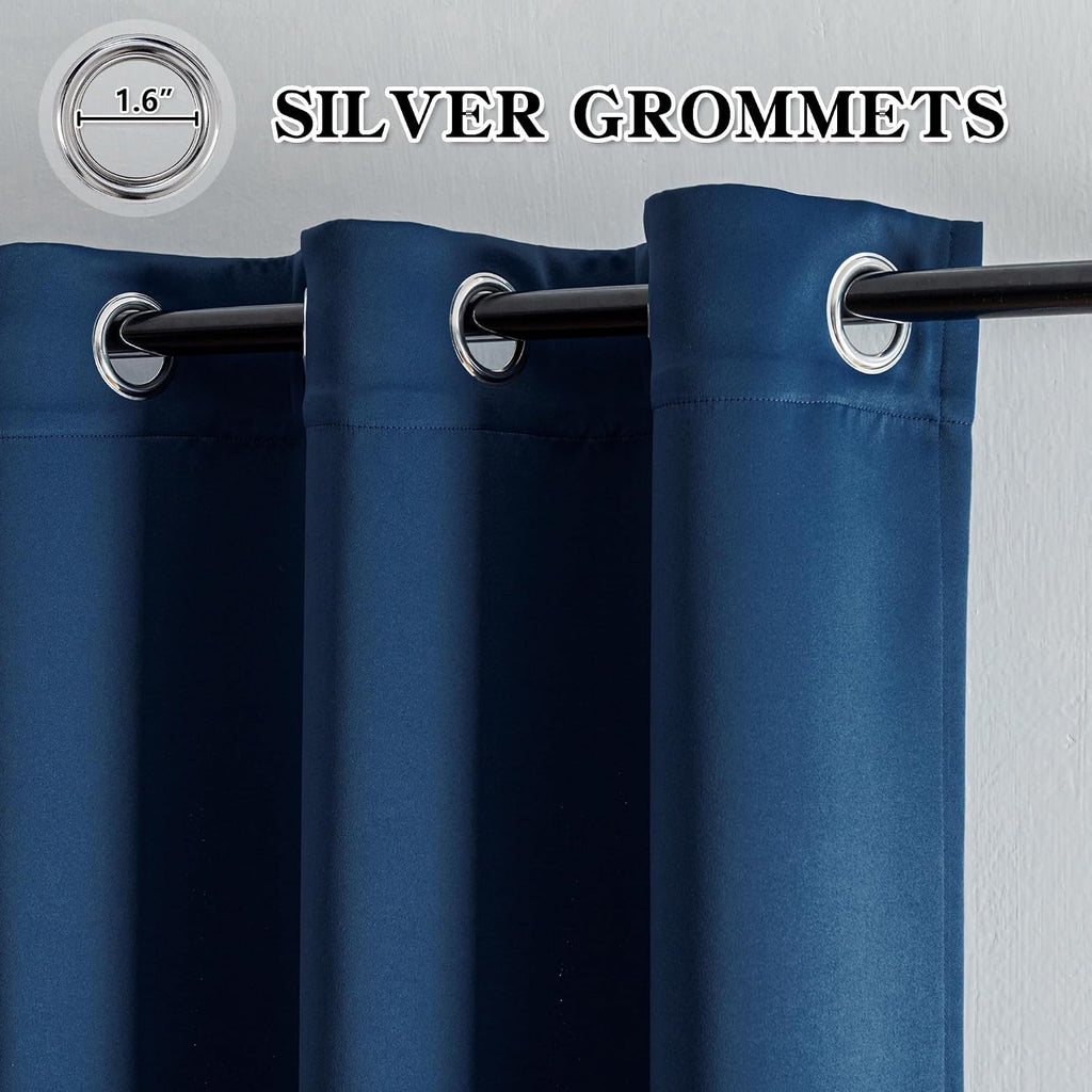 Igemaeve Blackout Curtains 84 Inch Length 2 Panels Set, Black Out Curtains for Bedroom 84 Inch Long, Grommet Energy Saving Room Darkening D…