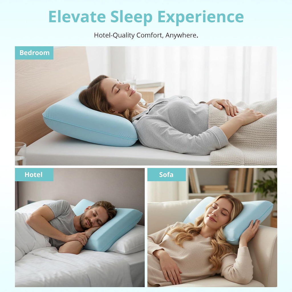 Gelsea Cooling Gel Memory Foam Pillow - Reversible Design, Neck Support for Side, Back, Stomach Sleepers, Standard Size, Removable & Machin…